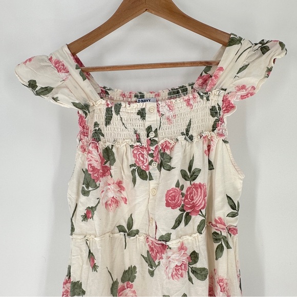 Old Navy Floral Maxi Dress - Cream and Pink - Picture 3 of 12